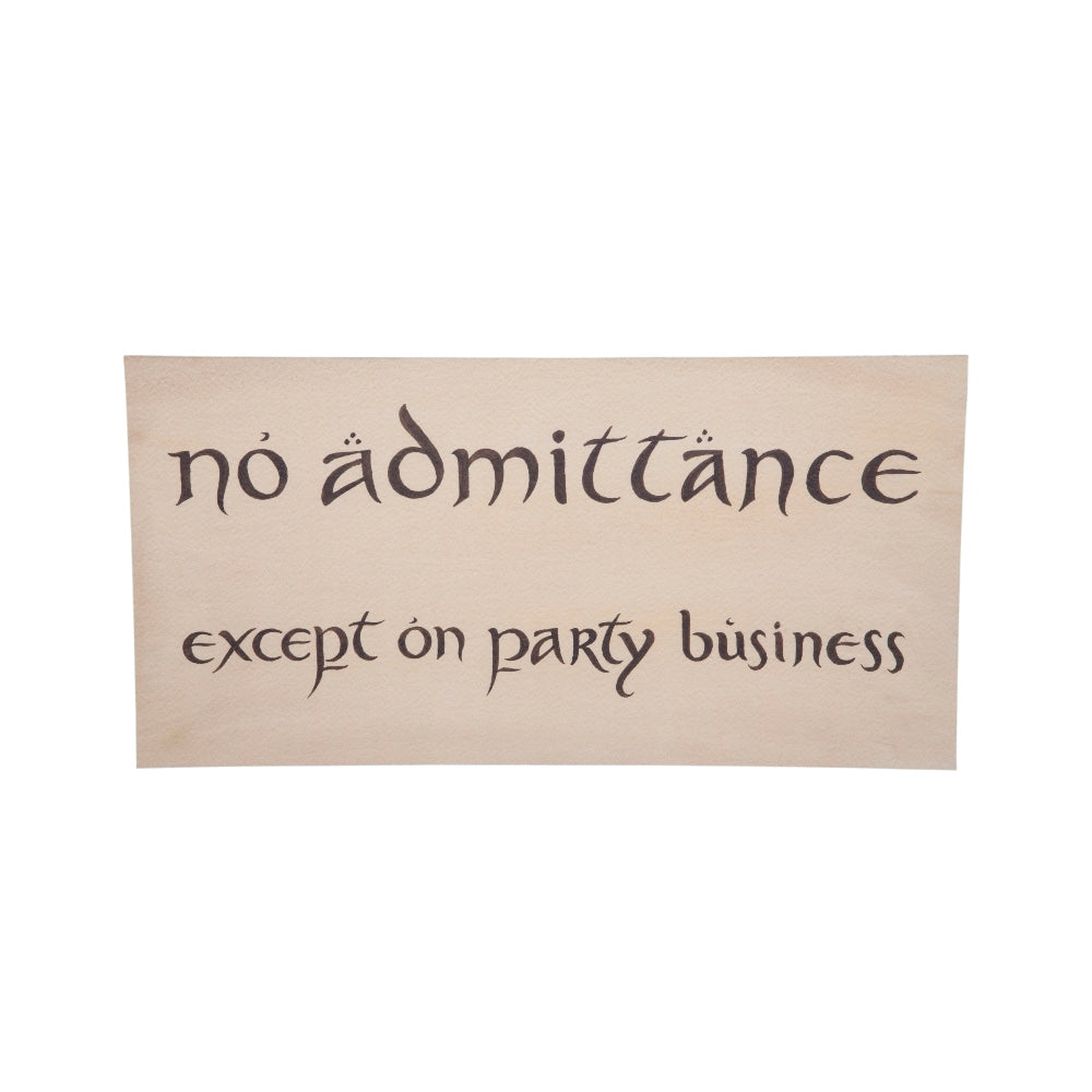 Weta Workshop The Hobbit - No Admittance Sign Poster