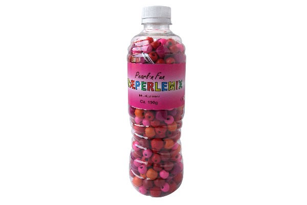 Pearl`n Fun Træperlemix 190g rød/pink/orange