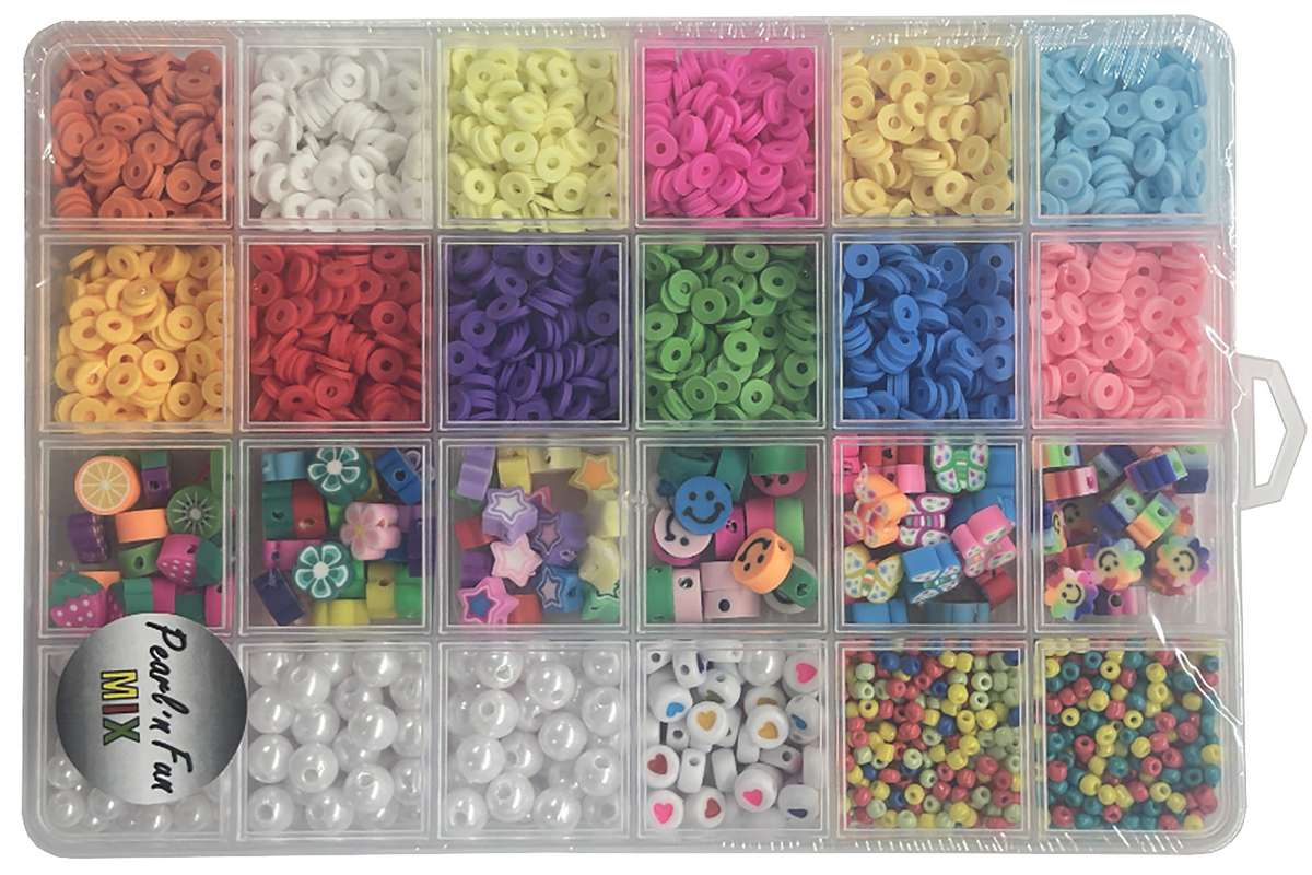 Multi perlemix 3-10mm, 20 farver
