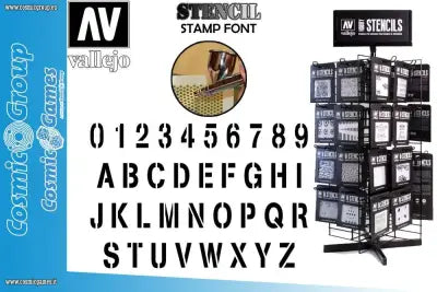 STENCIL STLET002 STAMP FONT