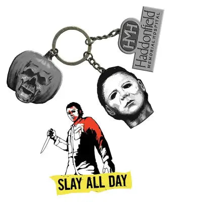 HALLOWEEN 2 CHS KEYCHAIN+PIN SET