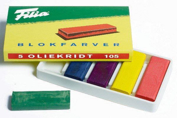 Oliekridt blokfarve 5stk