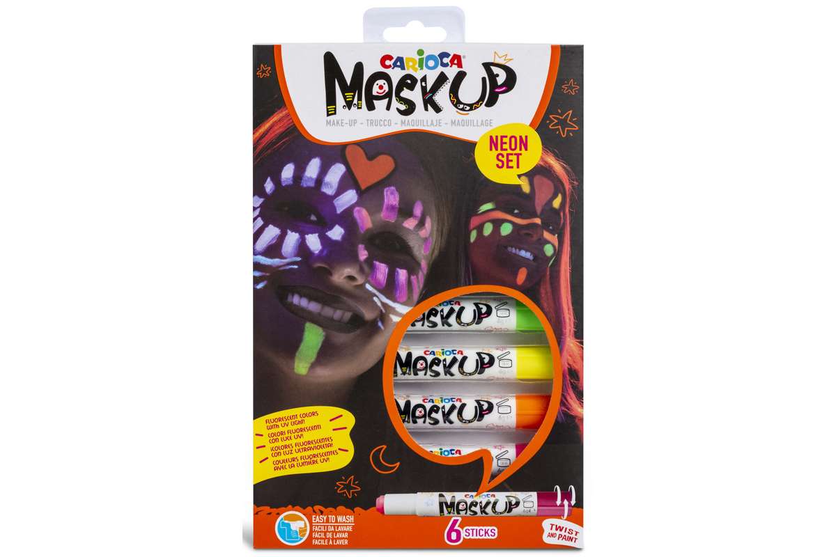 Mask Up sminkefarve stifter 6stk, neon