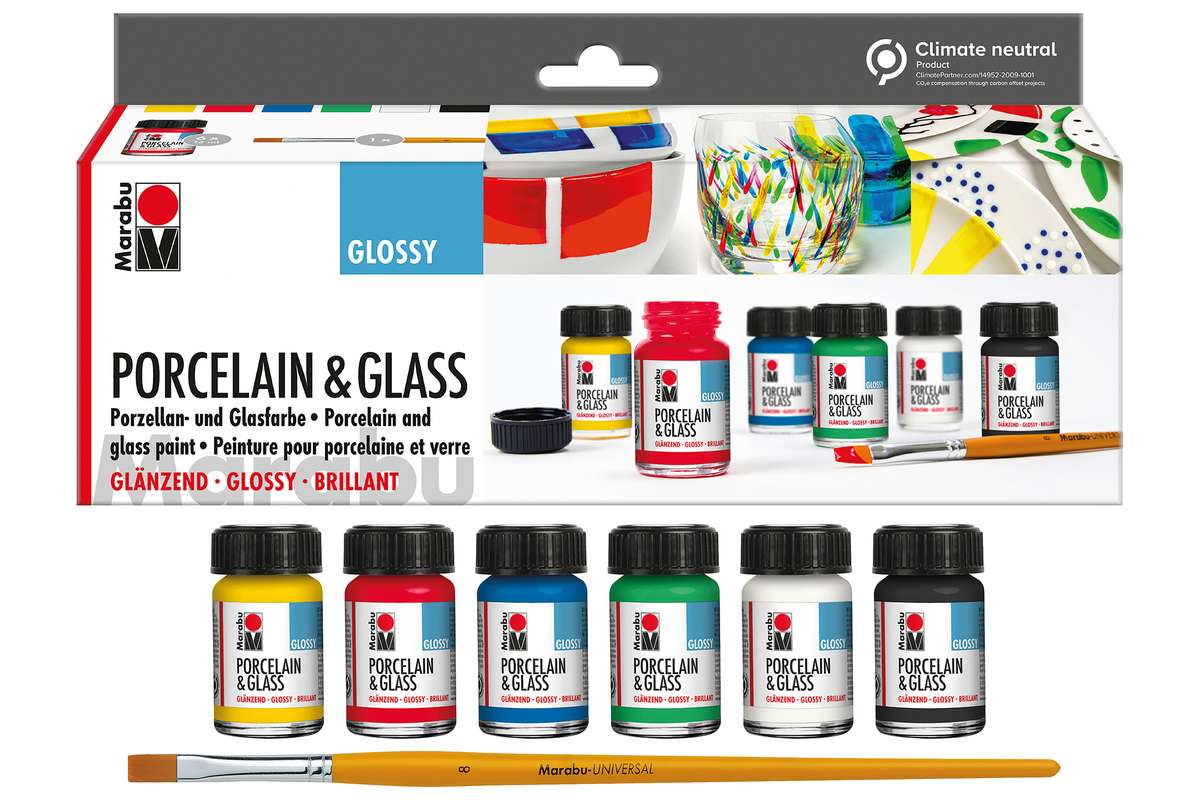 Porcelain & Glass starter set glossy 6x15ml