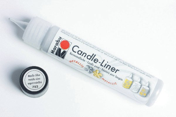 Candle liner metallic sølv 25ml