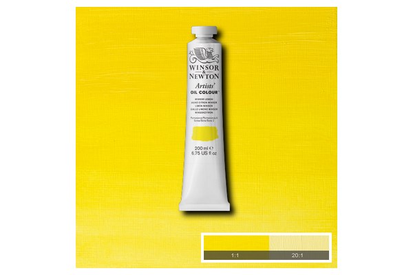 Artists oil colour 200ml winsor lemon 722