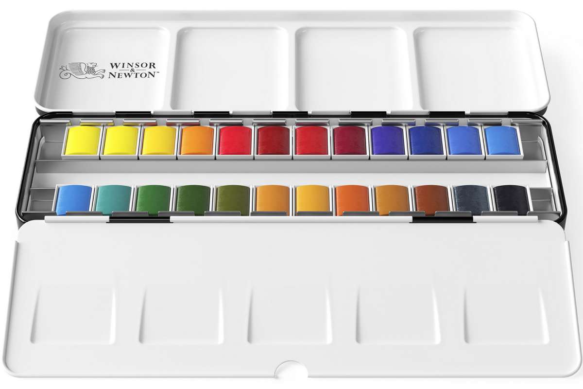 Watercolour proff. 24pcs 1/2 pans in box