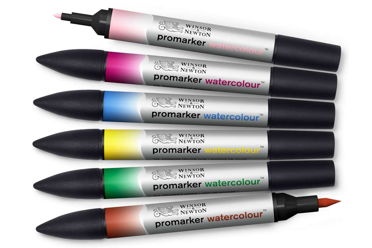 Watercolour marker set, floral tones 6pcs