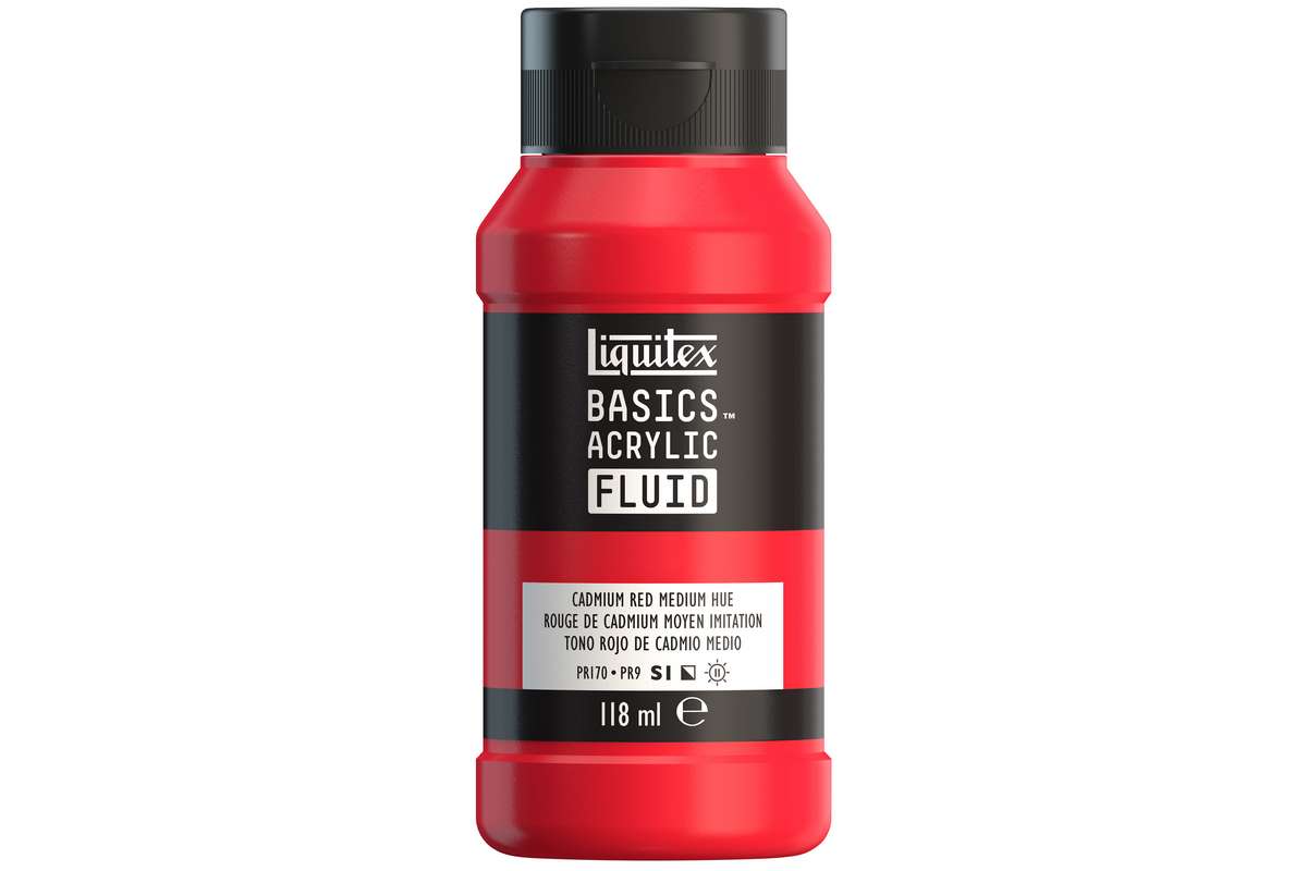 Basics fluid 118ml cadmium red medium hue row 151