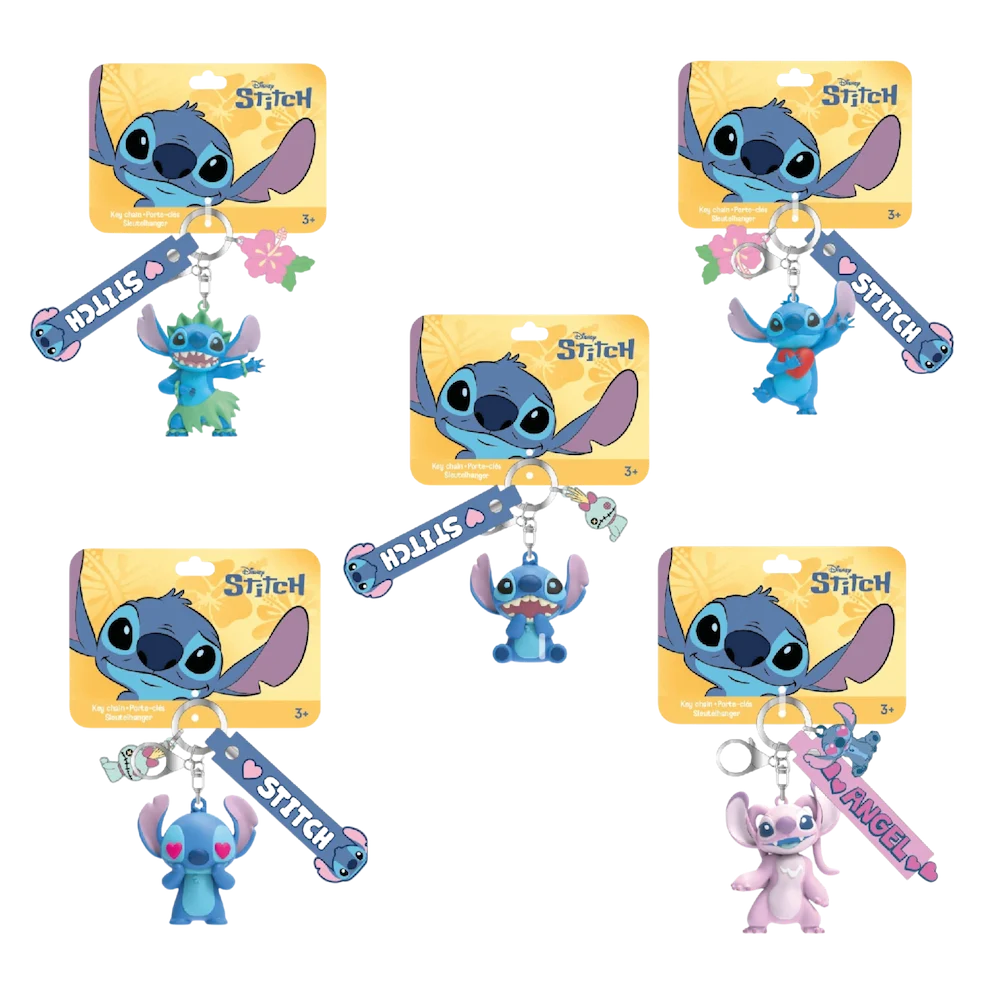STITCH - Display of 25pc 3D Foam Keychain - 5 Models