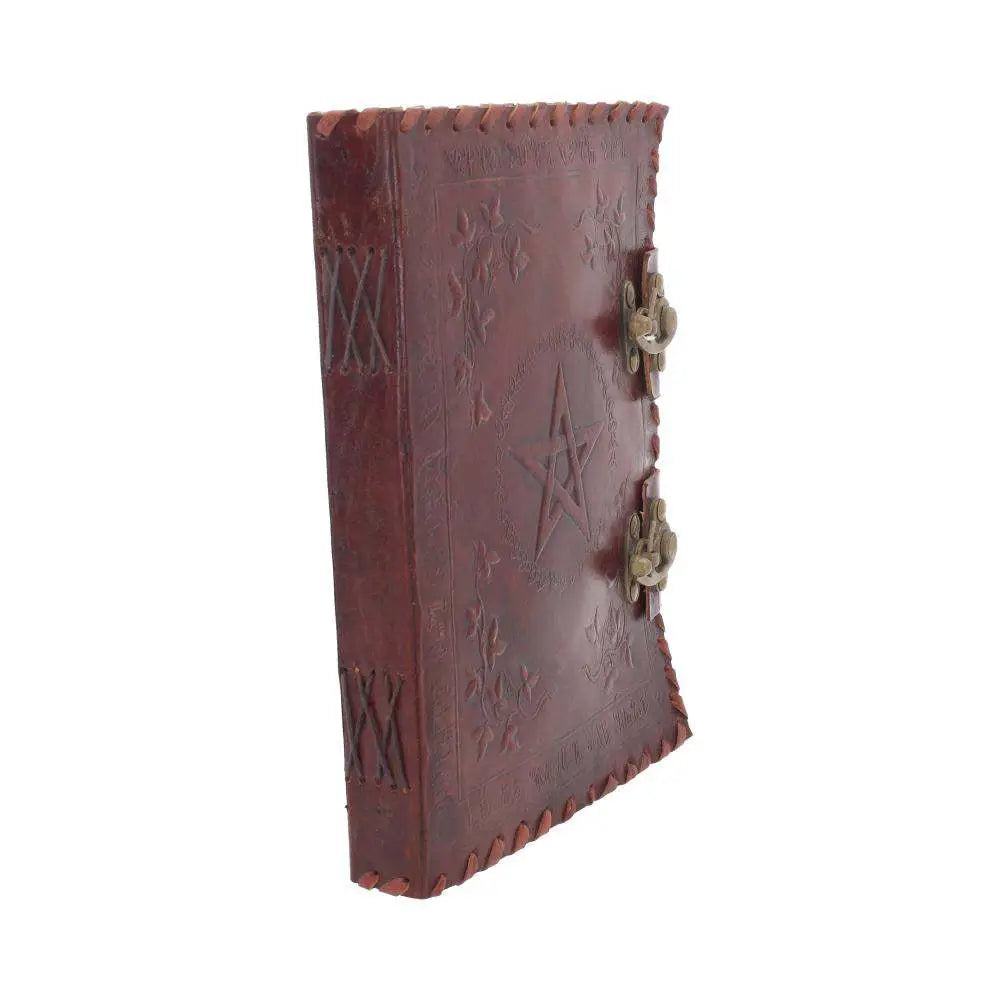 LEATHER DIARY EMBOSSED PENTA & TWO LOCK