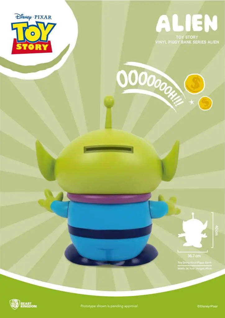 TOY STORY LARGE VINYL PIGGY BANK ALIEN