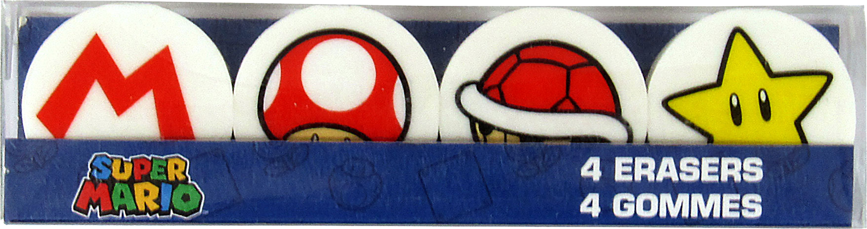 SUPER MARIO - Set of 4 Erasers