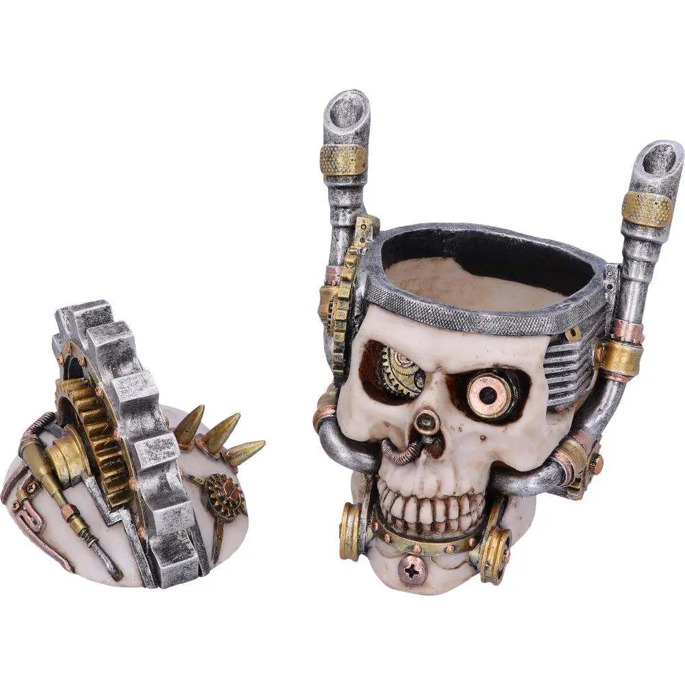STEAMPUNK MECHANICAL METAL HEAD SKULL