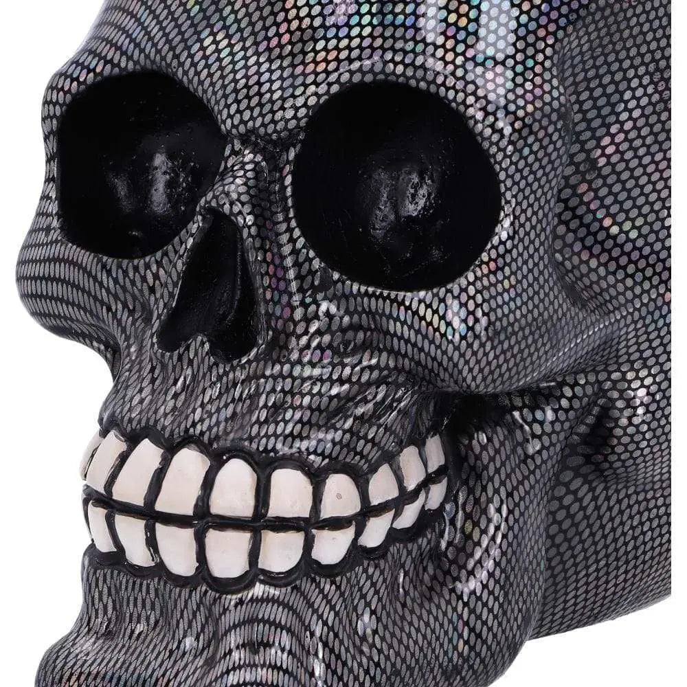 SKULL ORNAMENT HOLOGRAPHIC SILVER