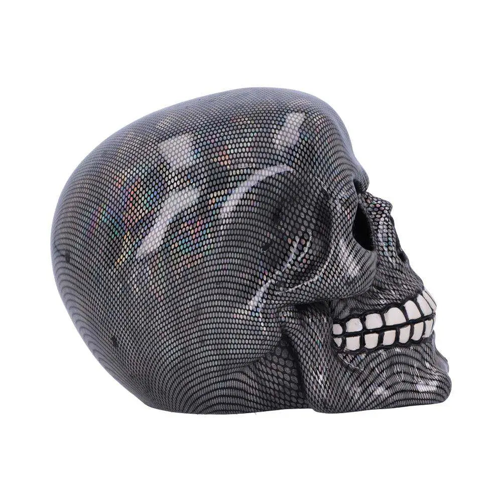 SKULL ORNAMENT HOLOGRAPHIC SILVER