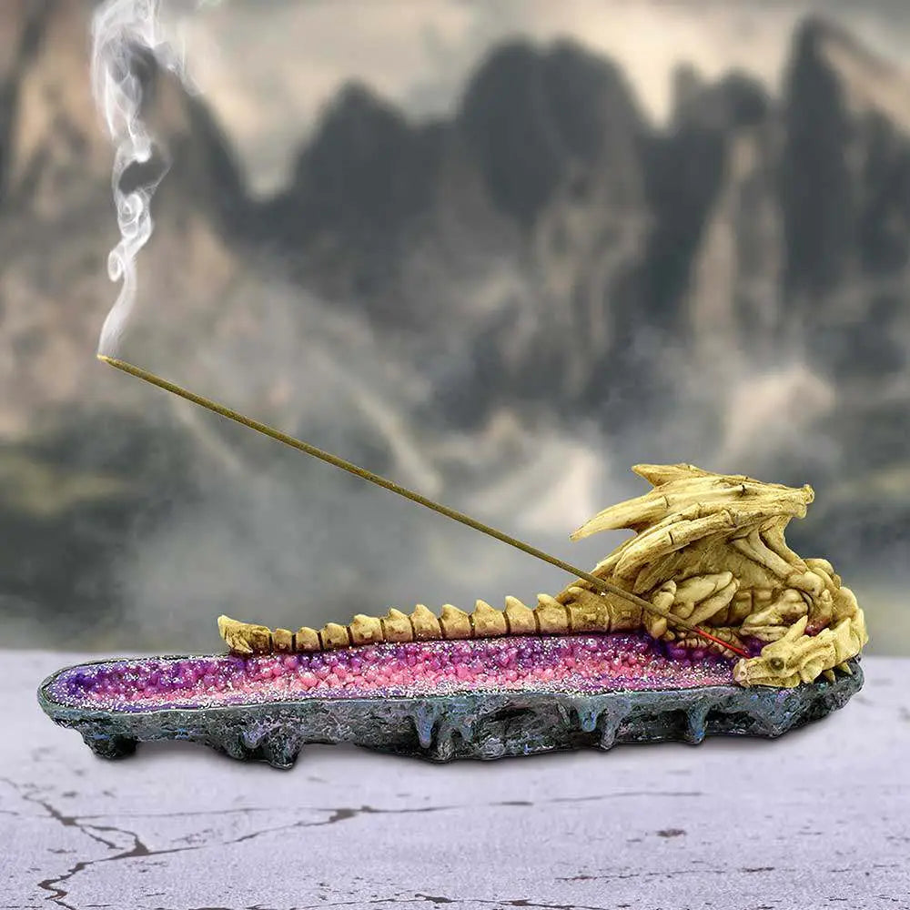 SKELETAL SLUMBER DRAGON INCENSE BURNER