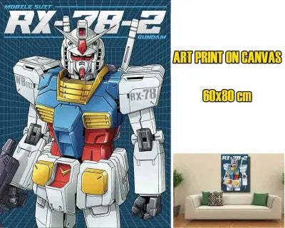 GUNDAM BLUE ART PRINT CANVAS 60X80