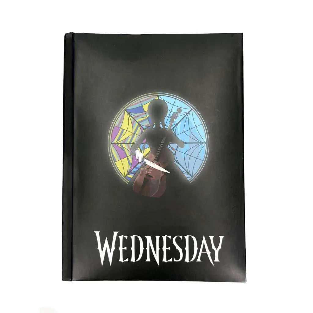 WEDNESDAY ROSE WINDOW NOTEBOOK WITH LIGHT