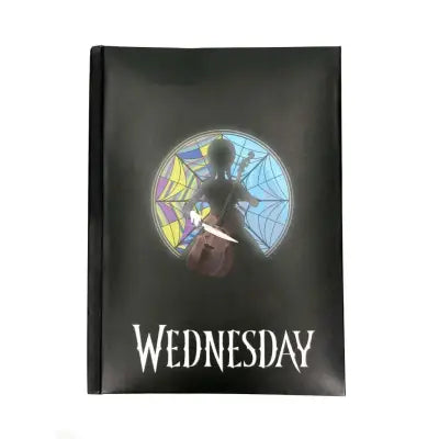 WEDNESDAY ROSE WINDOW NOTEBOOK WITH LIGHT
