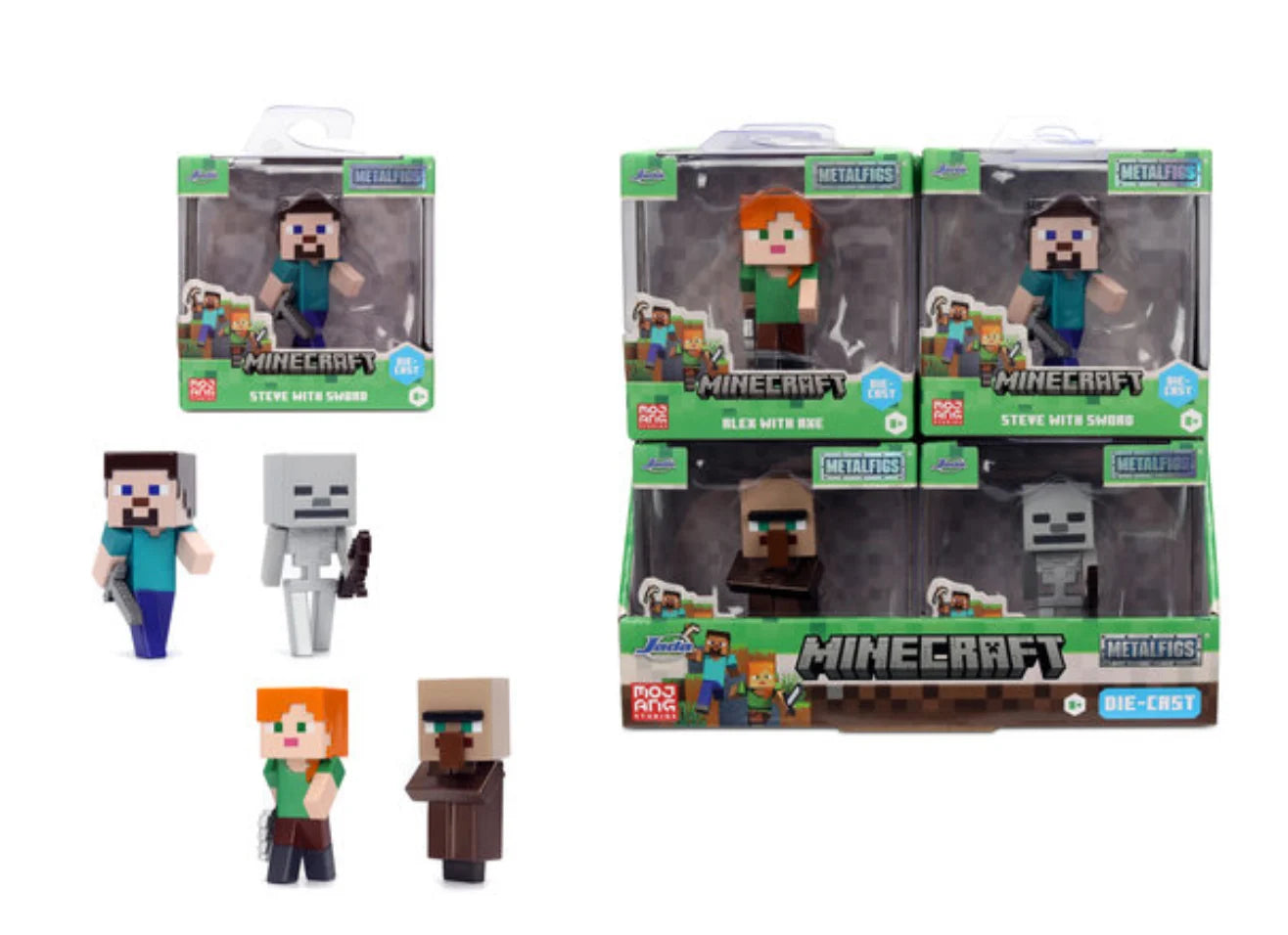MINECRAFT - Display of 2,5" Figures - 4 Modèles - 12pc - Wave 4