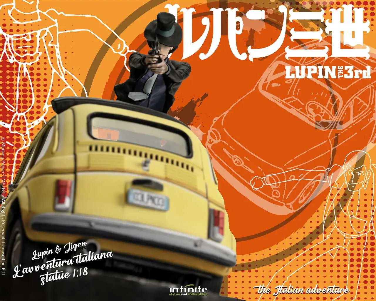 LUPIN 3RD THE ITALIAN ADVENTURE LUPIN JIGEN 1/18 STATUE