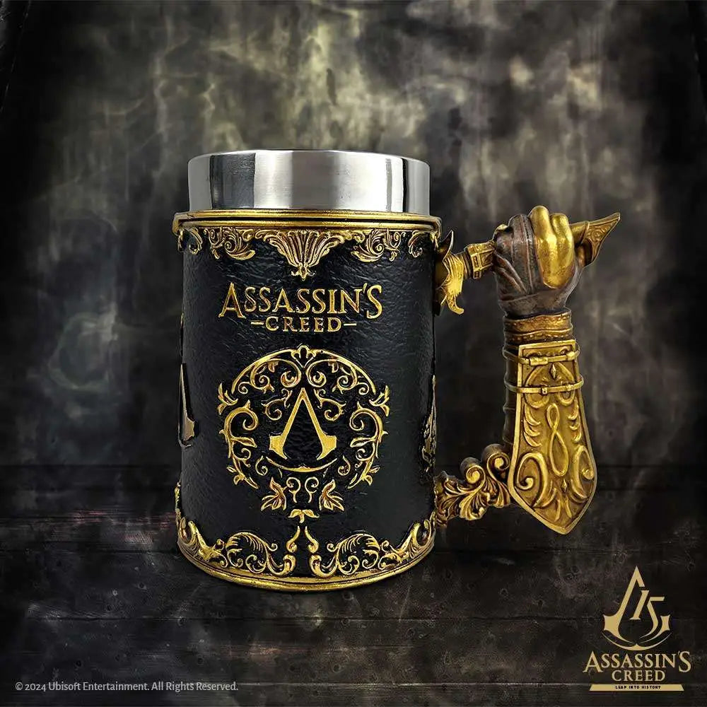 ASSASSIN'S CREED THROUGH THE AGES BLACK AND GOLD TANKARD