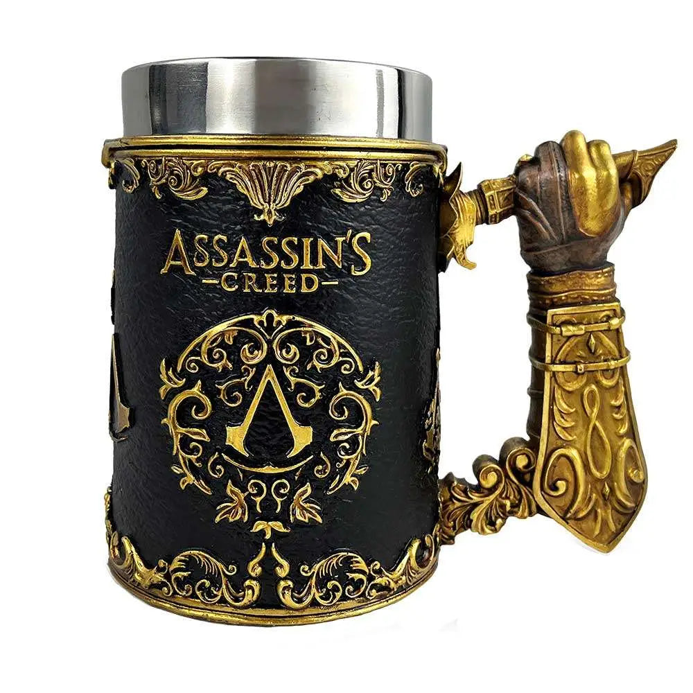 ASSASSIN'S CREED THROUGH THE AGES BLACK AND GOLD TANKARD