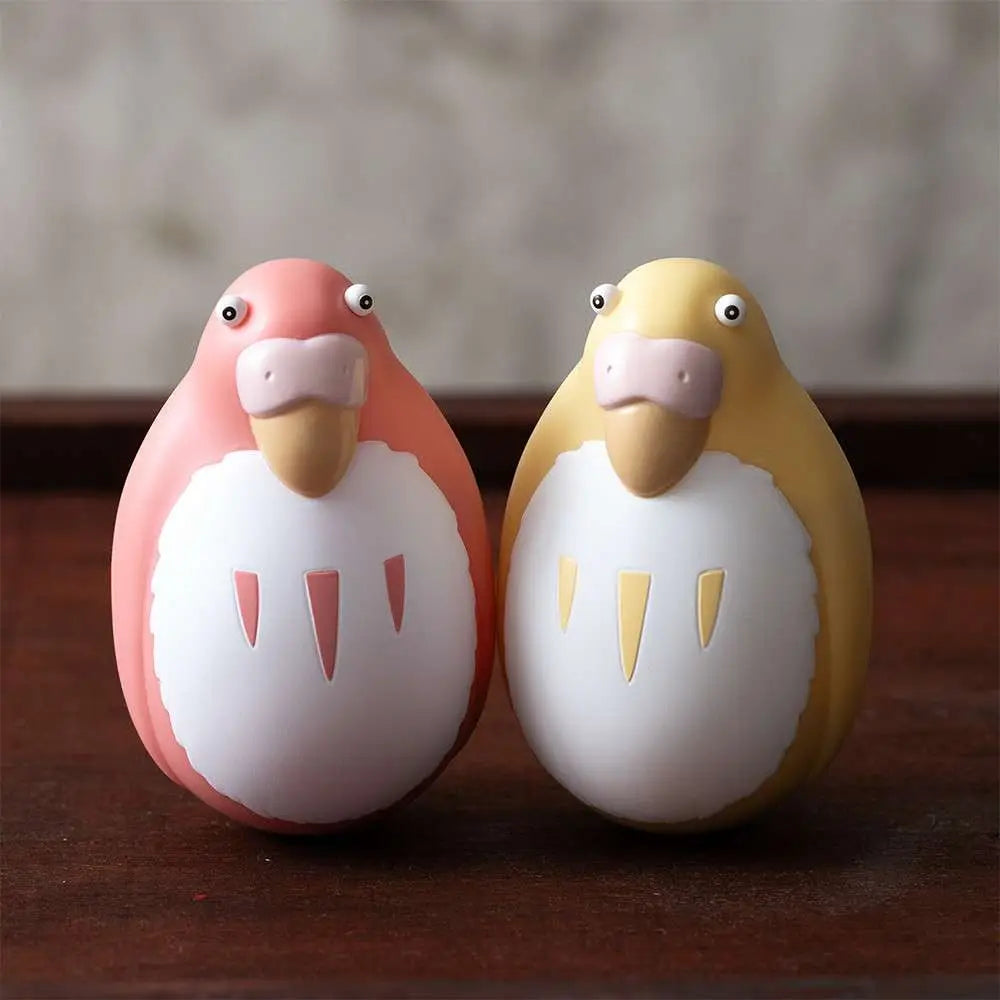 THE BOY AND THE HERON RED & YELLOW PARAKEET TWO PACK ROLY POLY FIGURINES