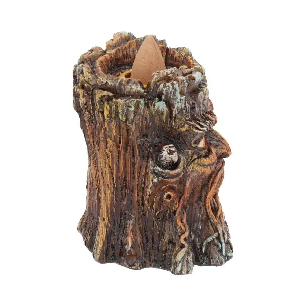 GREEN MAN TREE SPIRIT AGED OAK BACKFLOW INCENSE BURNER