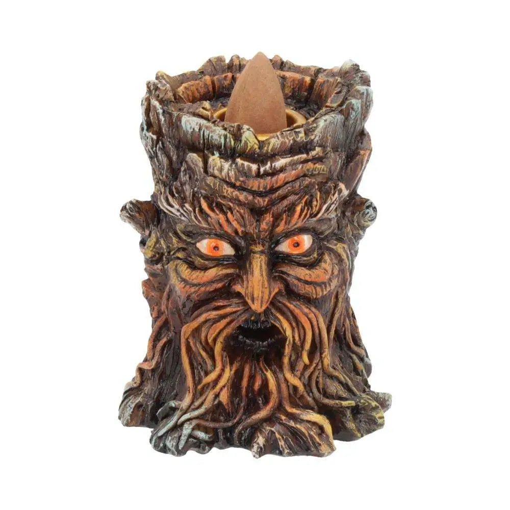 GREEN MAN TREE SPIRIT AGED OAK BACKFLOW INCENSE BURNER