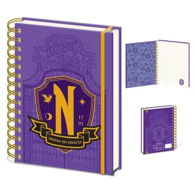WEDNESDAY NEVERMORE SHIELD A5 WIRO NOTEBOOK
