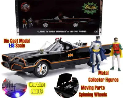BATMAN 1966 BATMOBILE BATMAN & ROBIN DIE CAST MODEL 1/18 LIMITED EDITION