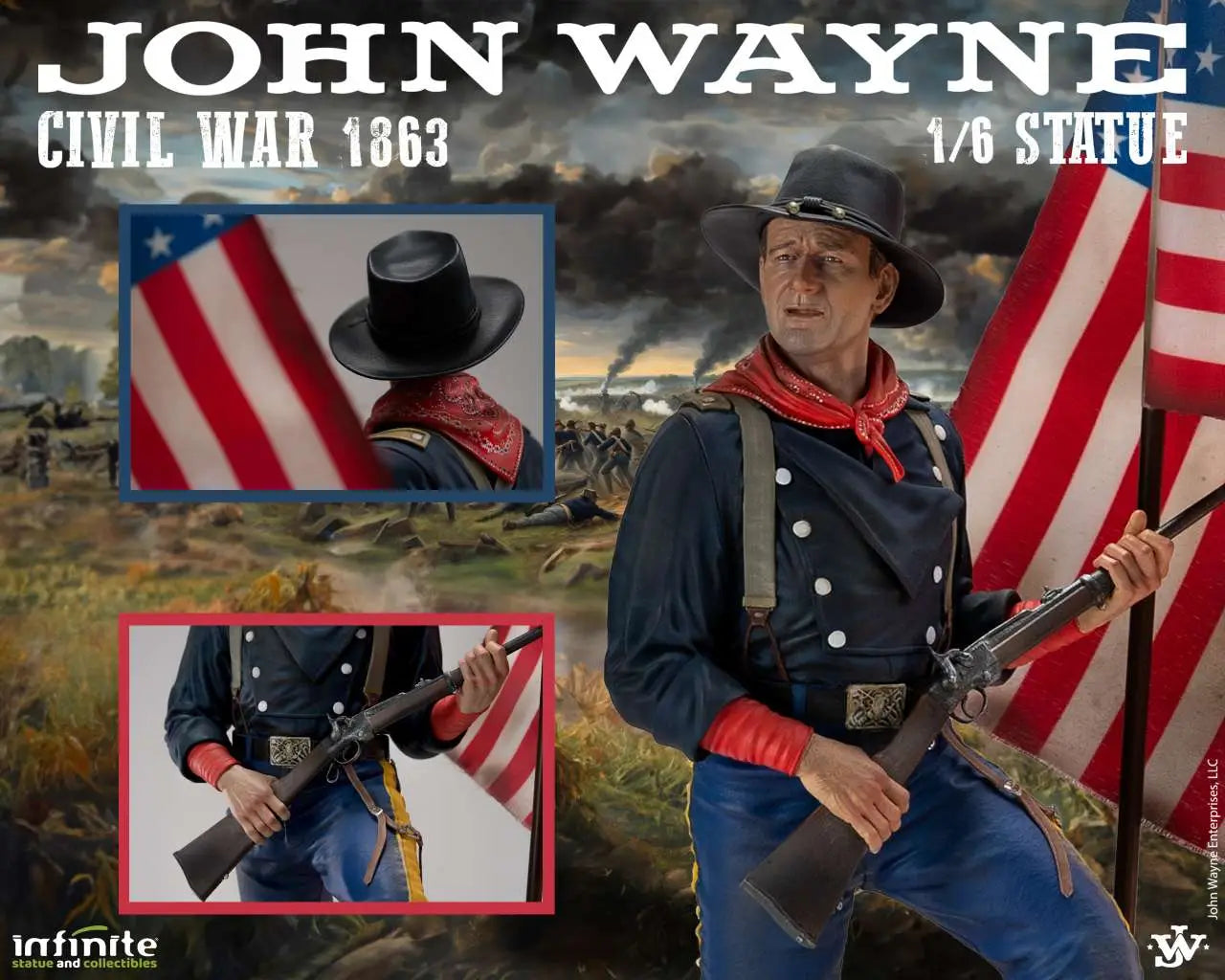 JOHN WAYNE CIVIL WAR 1863 1/6 STATUE
