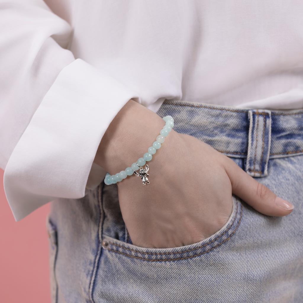 STITCH - Bracelet de Perles Bleues + Pendentif Stitch