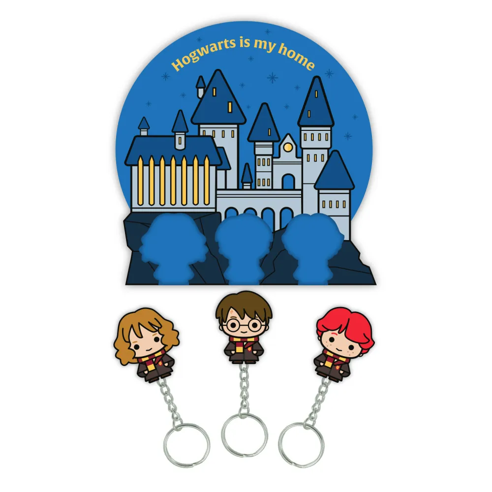 HARRY POTTER - Support Mural pour Clés avec 3 Porte-clés