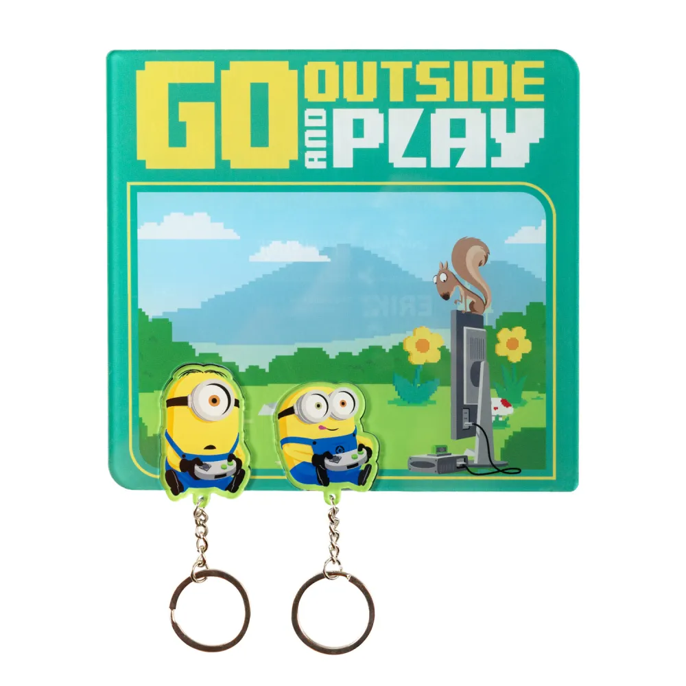 MINIONS - Wall Key Holder with 2 Keyrings