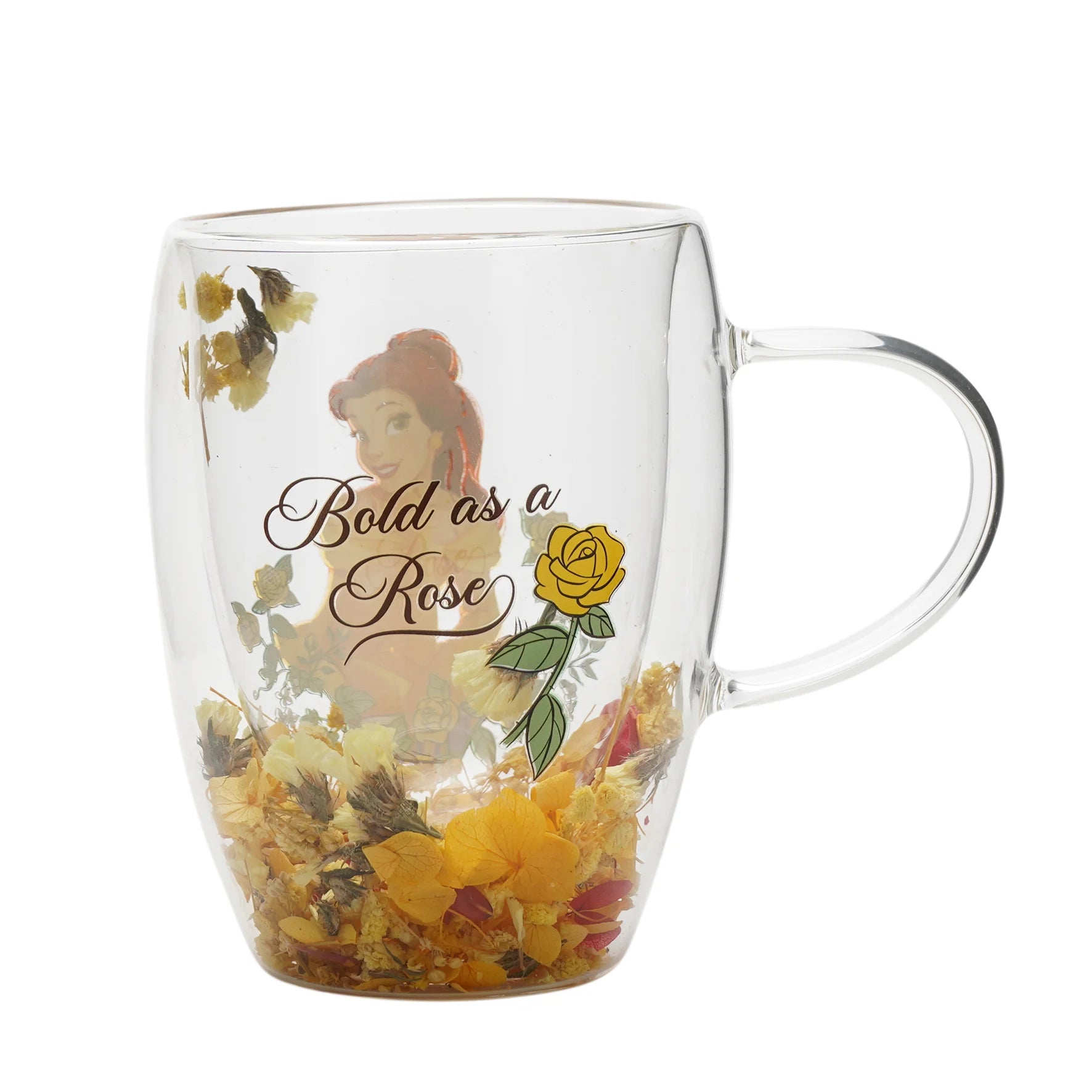 DISNEY PRINCESS - Belle - Glass with Dried Flowers 10oz