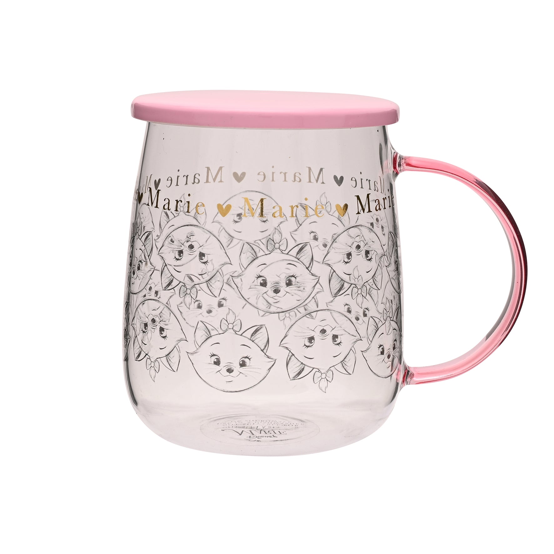DISNEY - Marie - Glass Mug with Lid 18oz