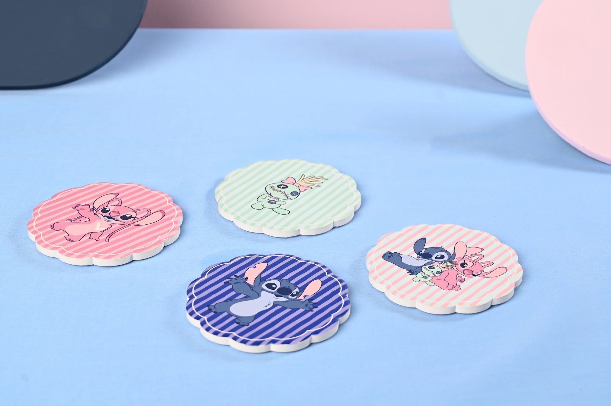 STITCH & ANGEL & SCRUMP - Set of 4 Ceramic Coasters