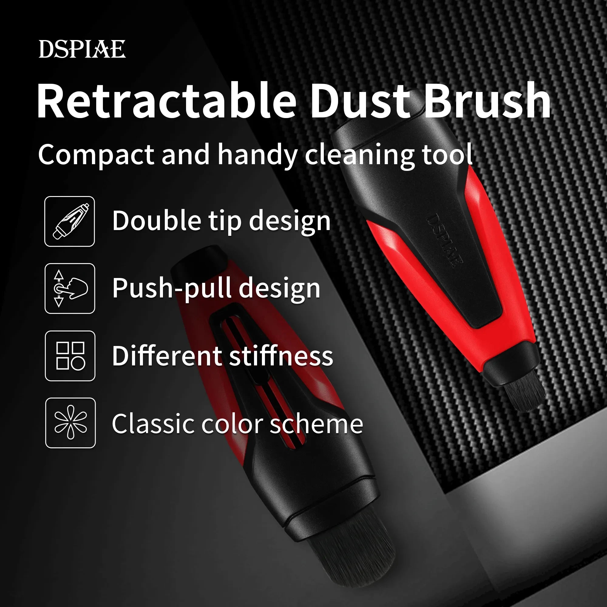 DSPIAE pt-rdb - Retractable Dust Brush Double-head