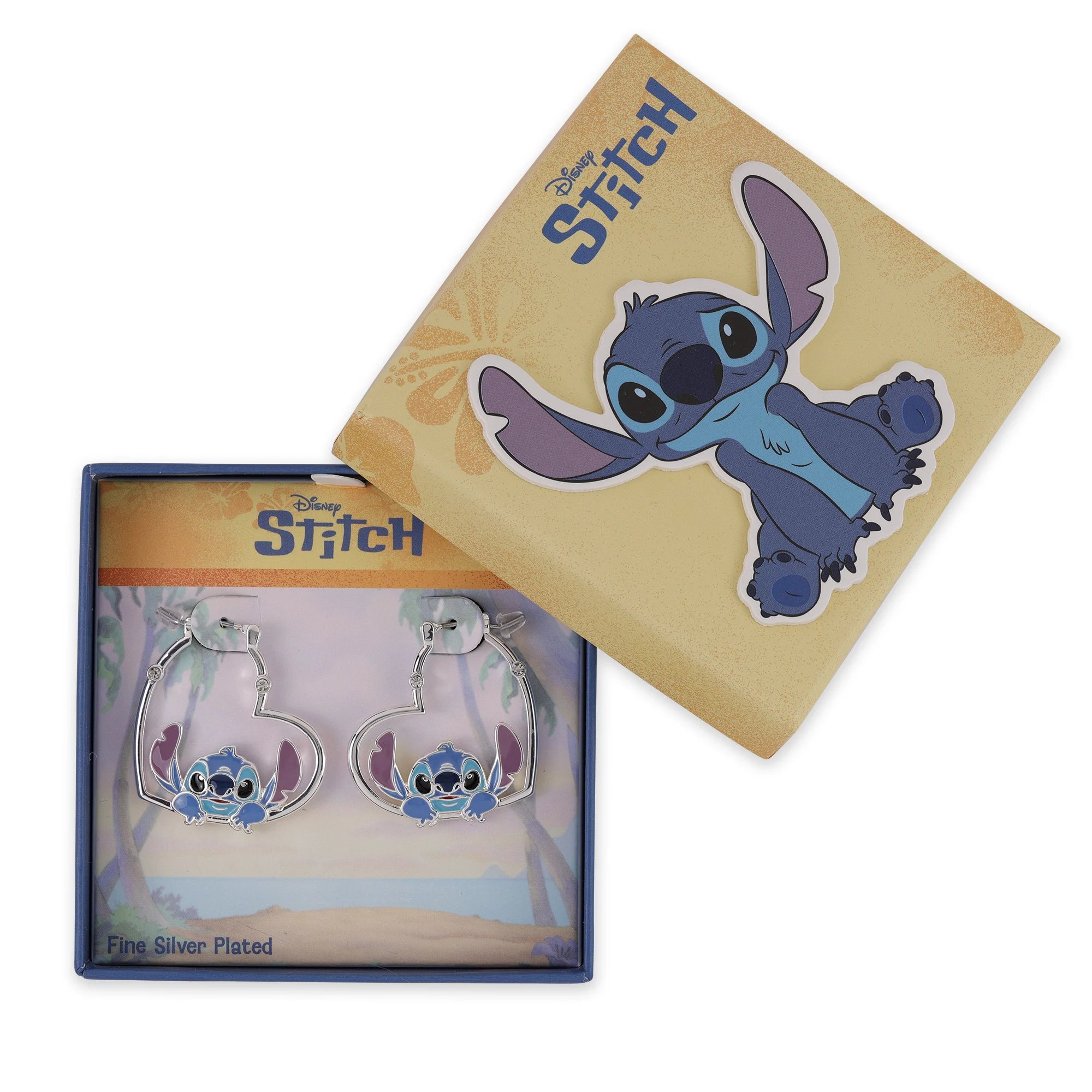 STITCH - 1 Pair of Silvery Haert Huggie Earrings