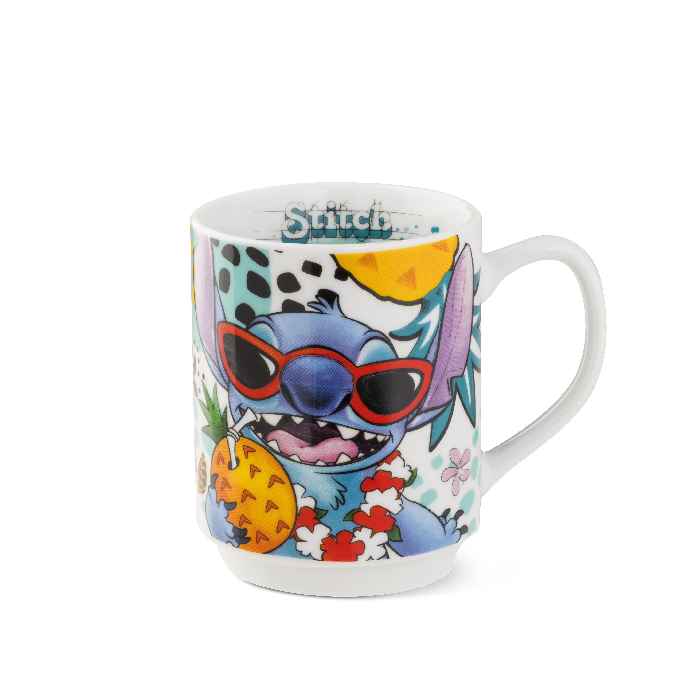STITCH - Set - Assiette + Mug + Bol - Blanc