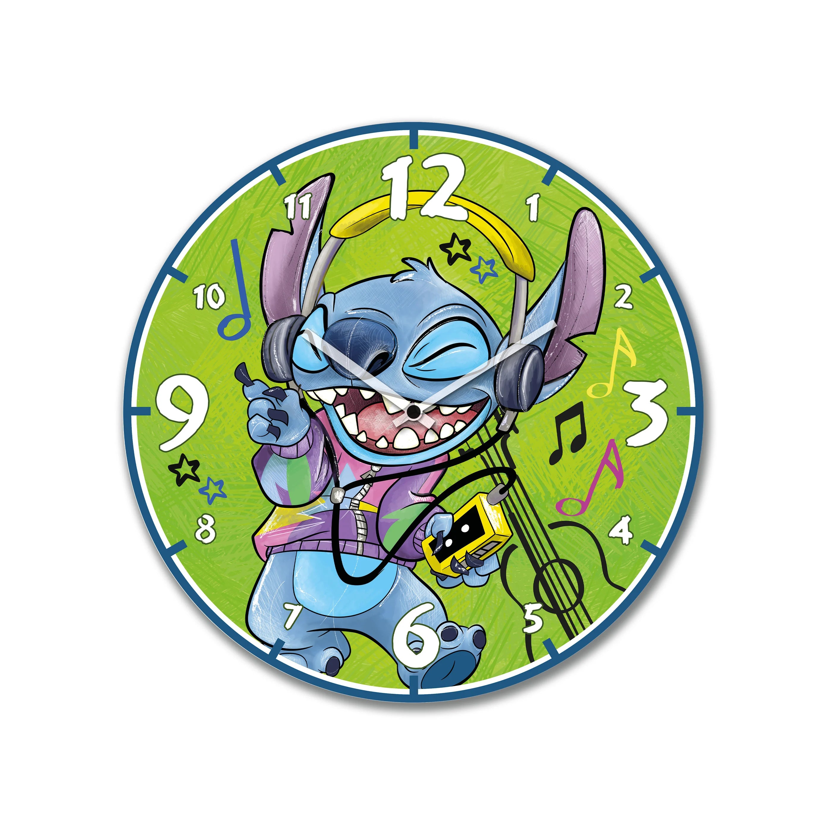 STITCH - Wall Clock 35cm - Green
