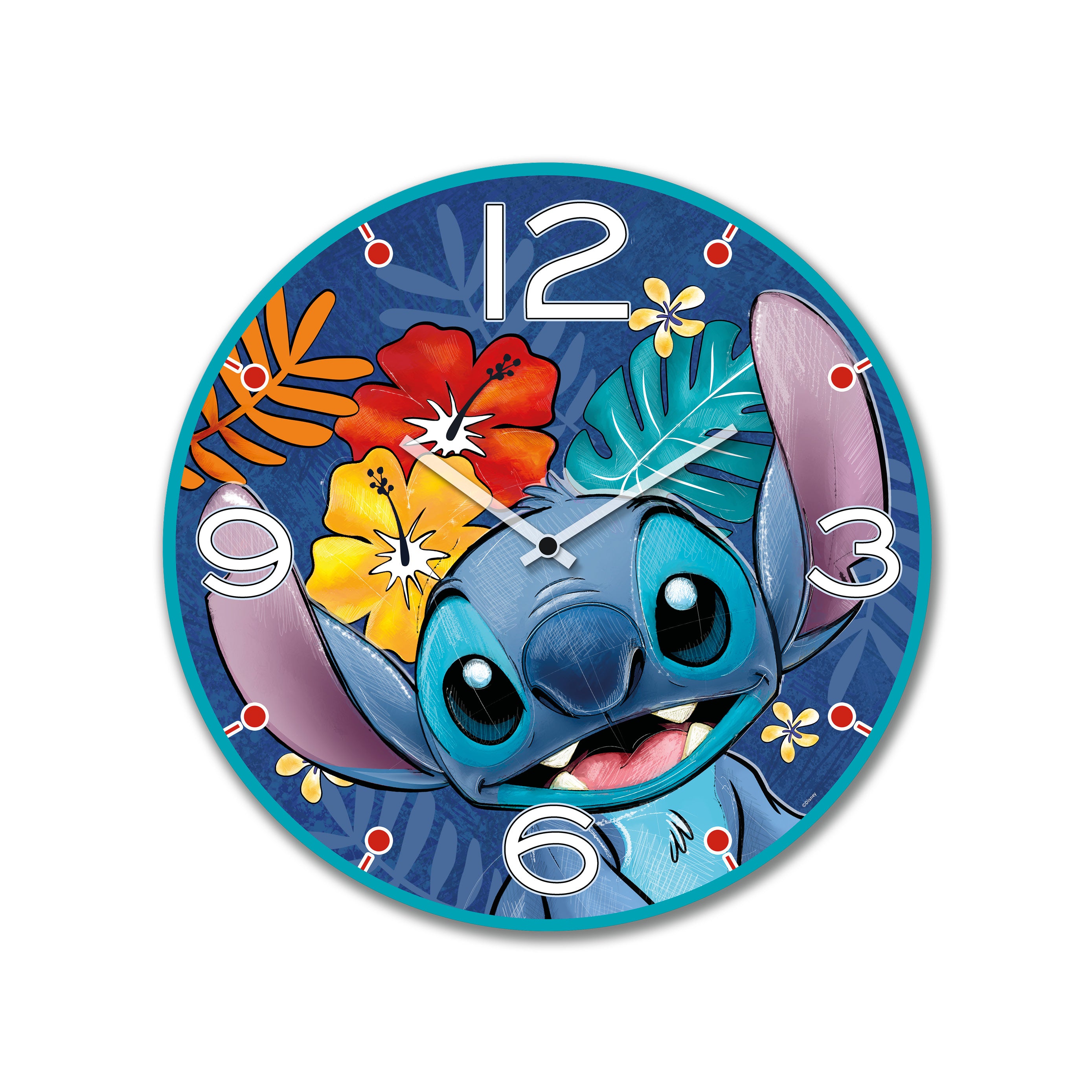 STITCH - Wall Clock 35cm - Blue