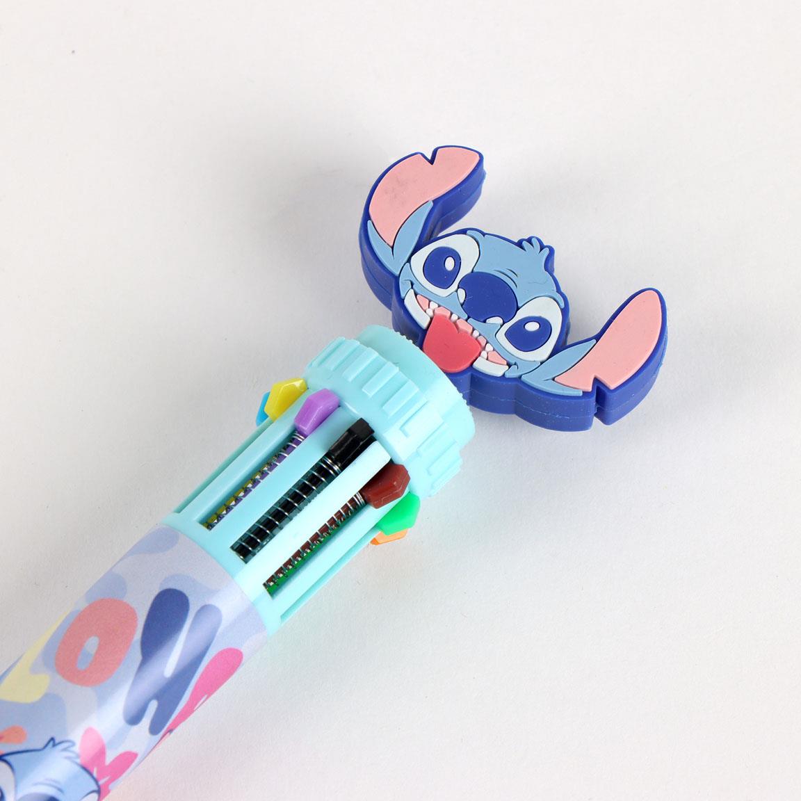 STITCH & ANGEL - Display de 16 Ball-Pen with 10 changing colors