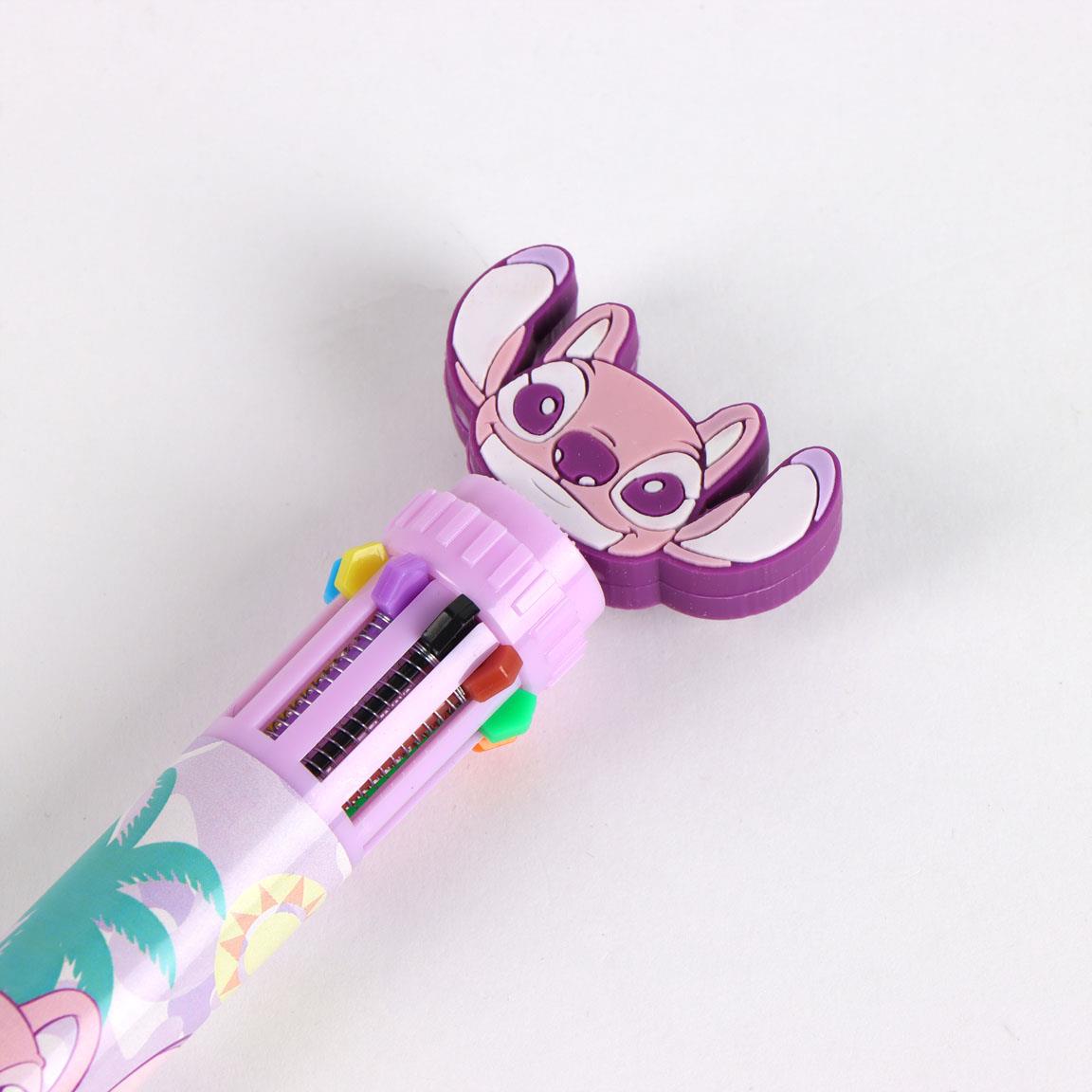 STITCH & ANGEL - Display de 16 Ball-Pen with 10 changing colors