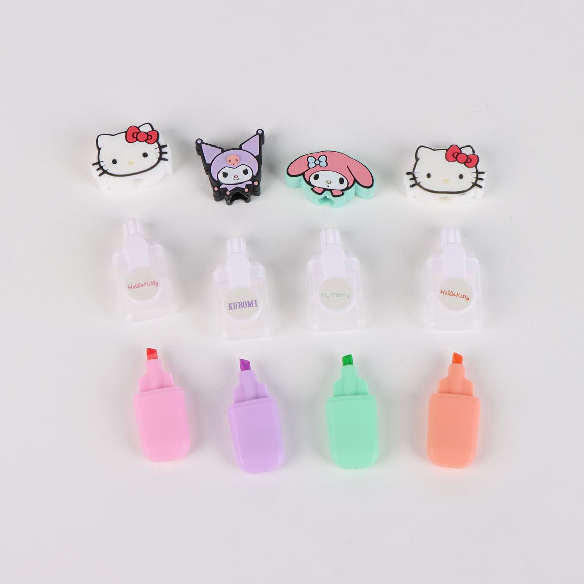 HELLO KITTY & Friends - Pack of 4 mini Highlighters "head"