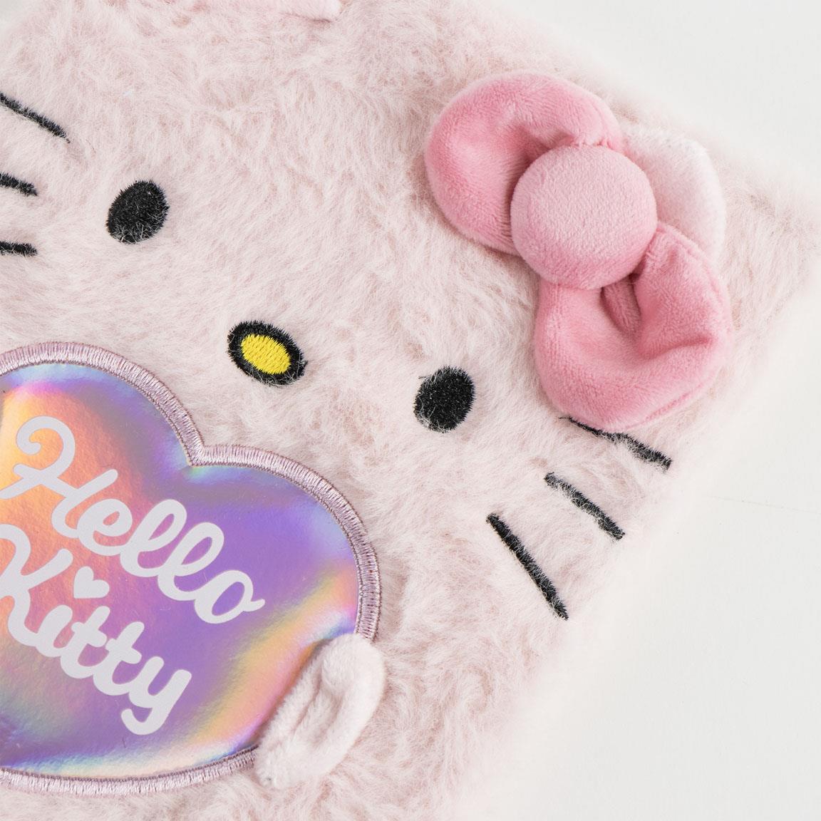 HELLO KITTY - Glitter - Premium Fur Notebook - Size A5