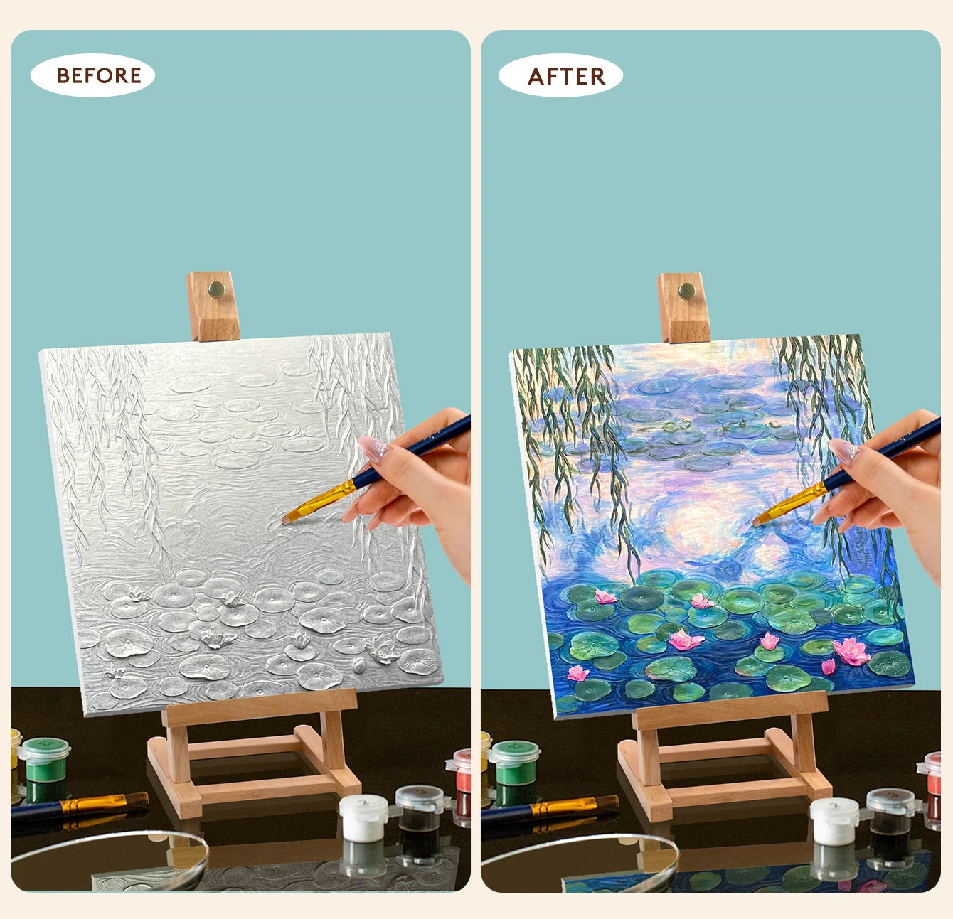 Resin DIY 3D Painting - Water Lilies - 34x34cm